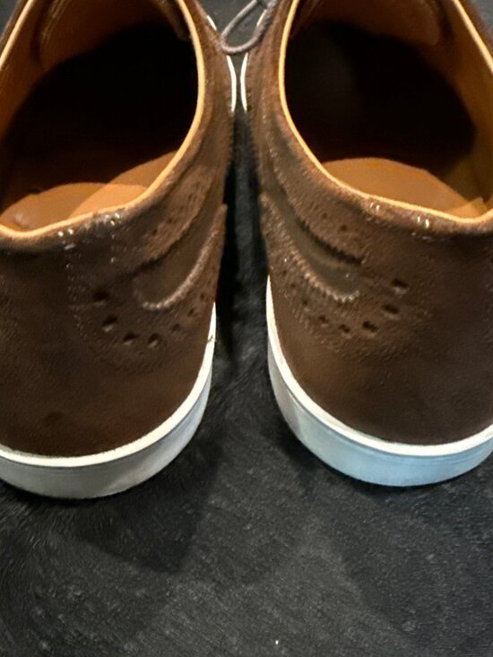 Allen Edmonds Strand Men’s Sz 12D Sneak Snuff Brown Suede Cap Toe Oxford Sneaker main image 5